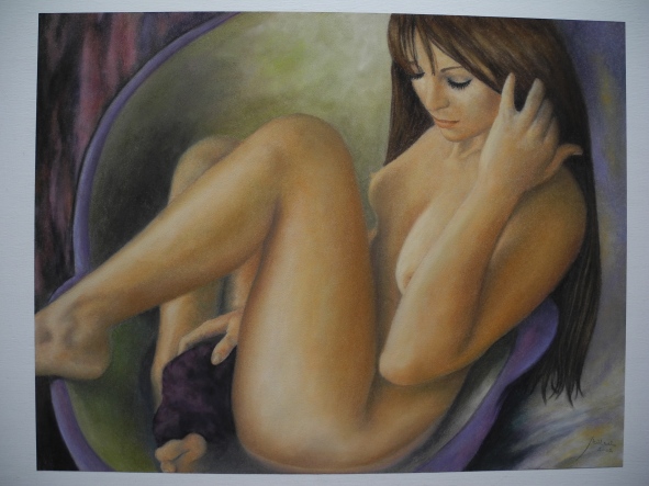 Woman in ancient bathing tub