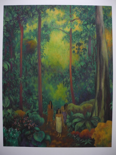 Three women in the rain-forest