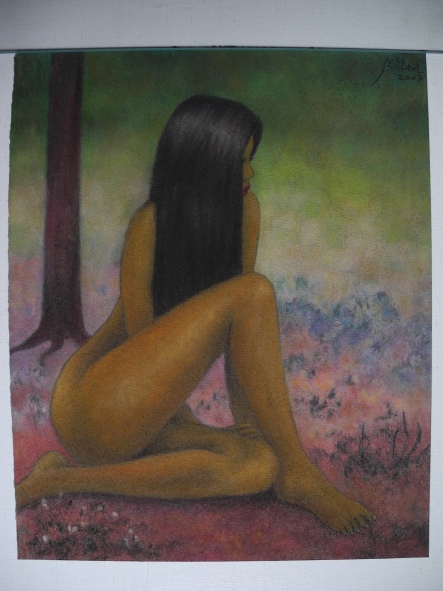 Squatting girl