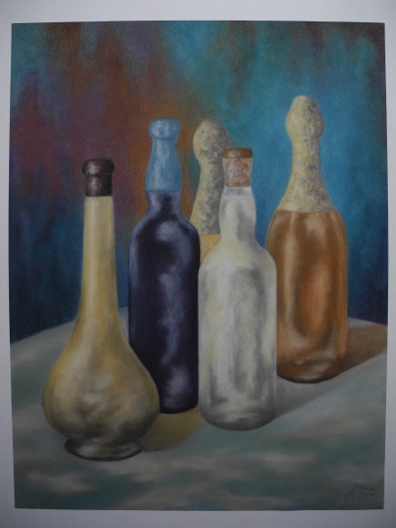 Still life - Five bottles