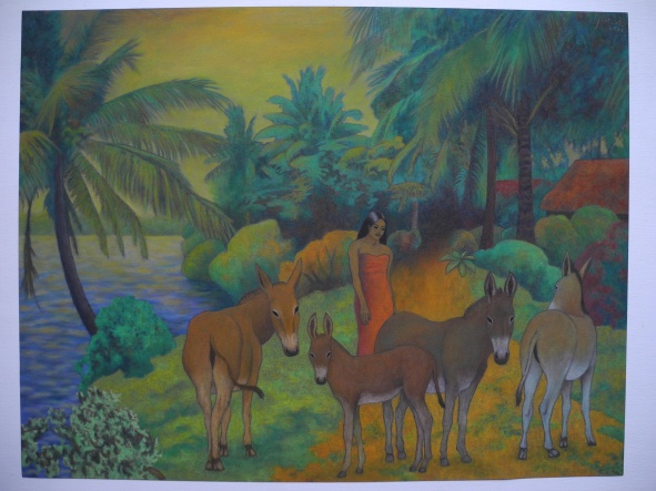 Woman with donkeys