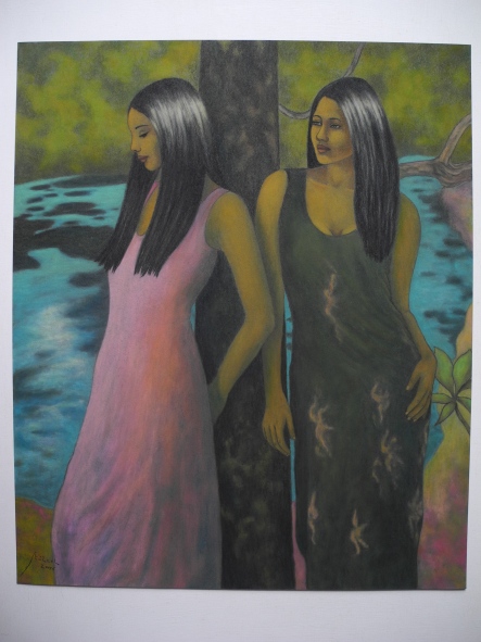 Two women, hanging fire
