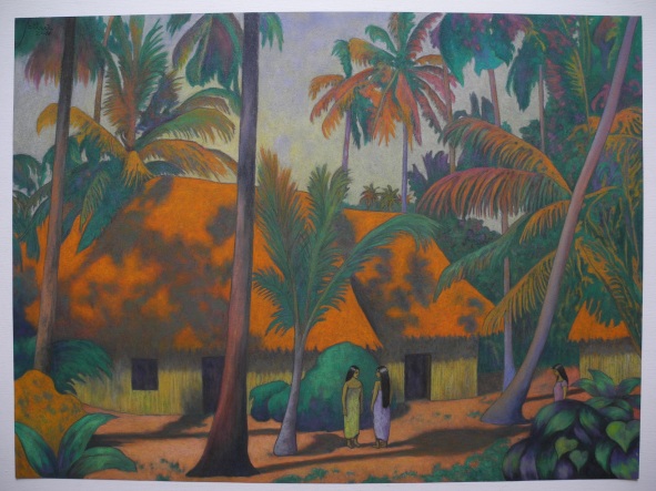 Palms and cottages