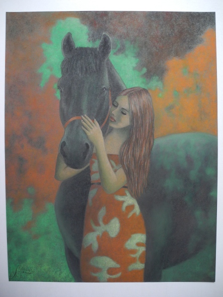 Donna-Olympia loving her horse