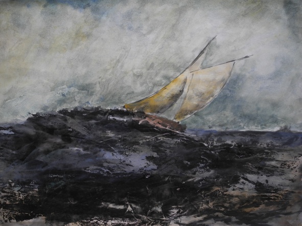 Boat and big waves