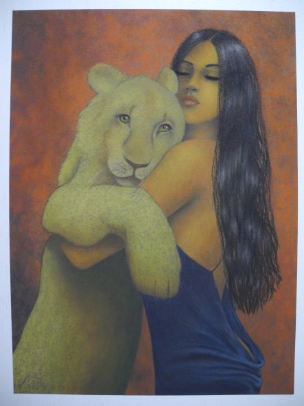 Naomi with young lion