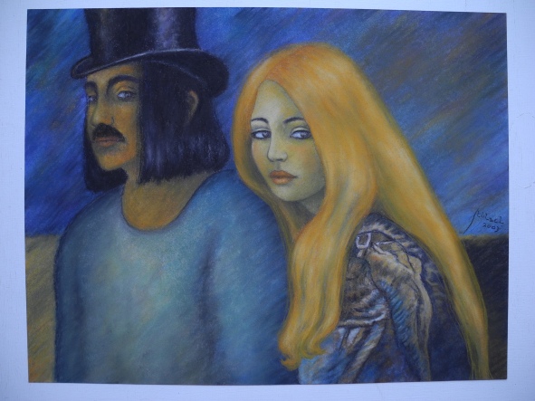 The golden haired lady and the beast