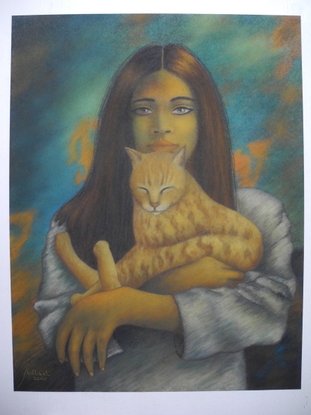 Malou with cat