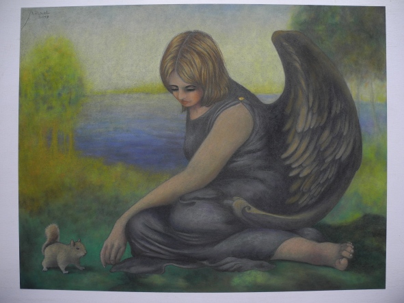 The angel and the grey squirrel