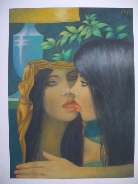 Smilla reflecting herself in an Art Nouveau mirror
